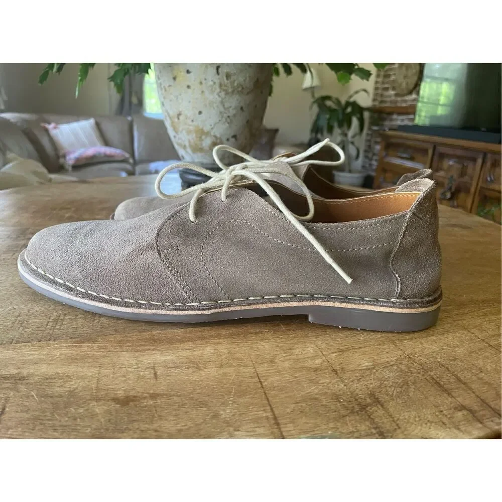 NWT Michael Shannon Mens Radcliffe Taupe Suede Lace Up Ankle Boots Size 9.5 M